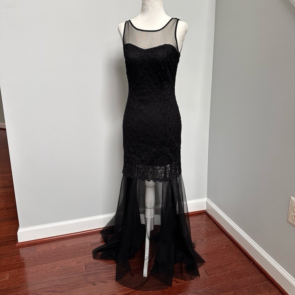 Vintage Y2K Gothic Vania 38 Black Tulle Gown Dress - Monster High Trashy Punk - Picture 2 of 8